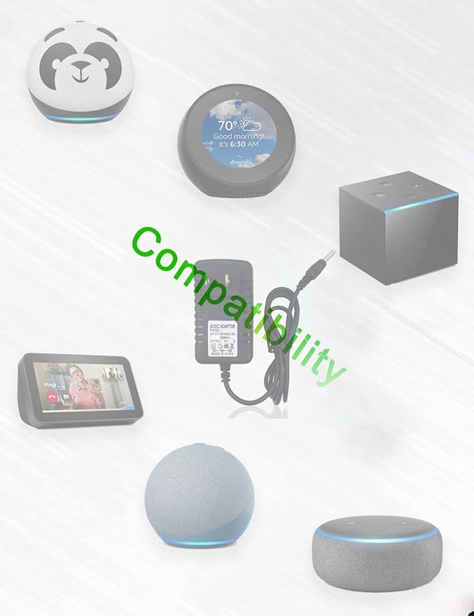 15W Power Cord Replacement for Alexa Dot 3rd Generation/Dot 5th Gen 2022/Dot 4th/Kids Edition, TV Cube, Echo Show 5, Echo Pop, C78mp8/GP92NB Charger Adapter