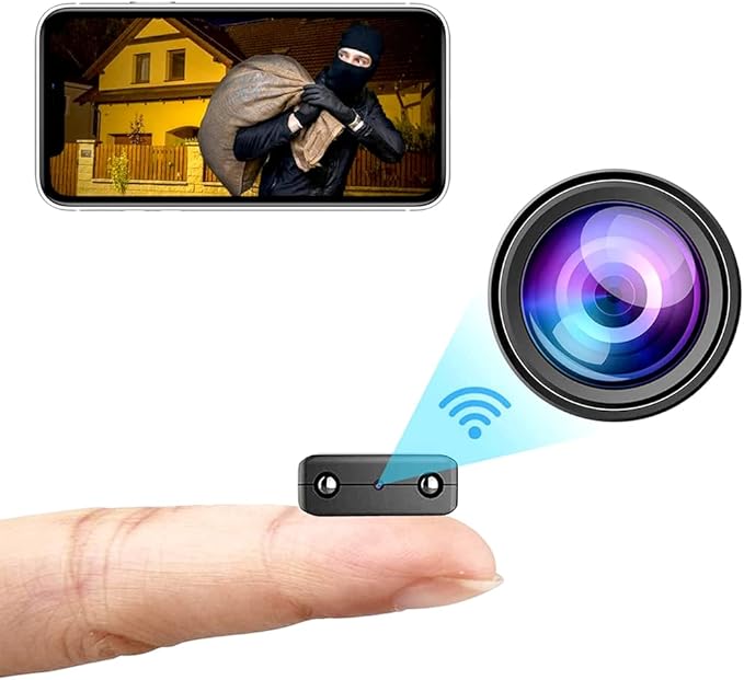 Wi-Fi Camera 1080P HD Smart Home Cameras Mini Cameras Cam with Motion Sensor Night Vision App Control Cellphone Control No Battery No Need Wi-Fi