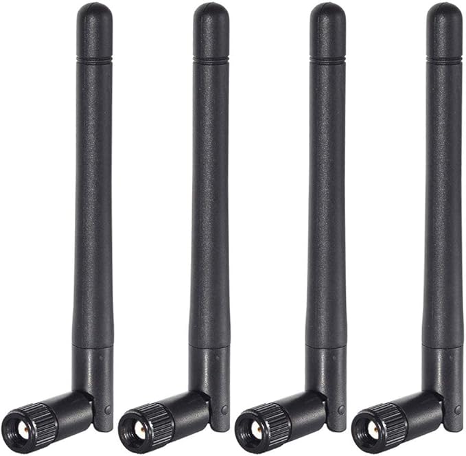 Bingfu Dual Band WiFi 2.4GHz 5GHz 5.8GHz 3dBi MIMO RP-SMA Male Antenna (4-Pack) for WiFi Router Wireless Network Card USB Adapter Security IP Camera Video Surveillance Monitor