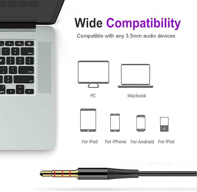 Earbuds Wired with Microphone Pack of 6, in-Ear Headphones,Noise Isolating,Powerful Heavy Bass, Earphones Compatible with iPhone, iPod, iPad, MP3, Samsung, and Most 3.5mm Jack (Black)