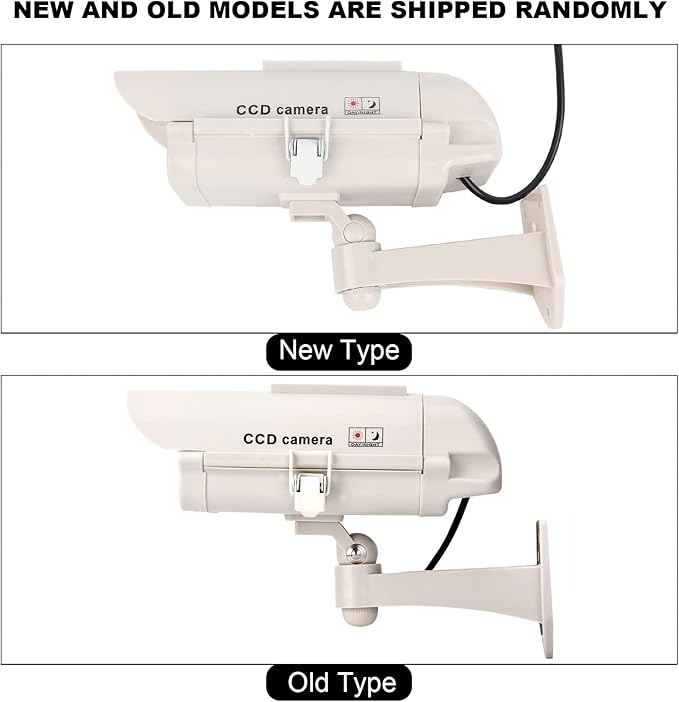 Solar Power Simulated Cameras Dummy Fake Camera with LED Light CCTV Camera ome Surveillance Simulation Monitor Home Security Systems for House, Shops, Warehouse,Office,Garden