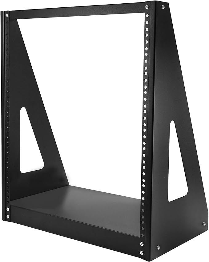 StarTech.com 2-Post 12U Heavy-Duty Desktop Server Rack, Small Open Frame 19in Computer Rack, Compact Network Rack for AV / Studio / Data / IT Equipment, Two-Post Home/Office Rack, TAA (2POSTRACK12)