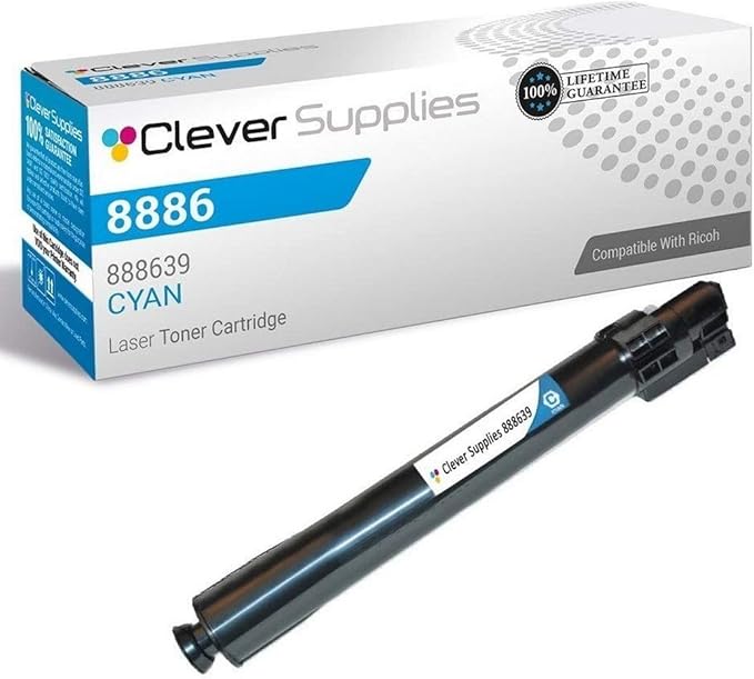CS Replacement Toner Cartridge Compatible with Ricoh C2000 888639 Cyan Color Laser Aficio C2000 Aficio C2500 Aficio C3000 DSc525 DSc530 LC435 LC440 LD430C LDC425c C2525 C3030 Cyan