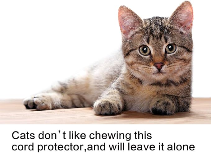 Alex Tech 20ft - 1.5 inch Cord Protector Wire Loom Tubing Cable Sleeve Split Sleeving for USB Cable Power Cord Audio Video Cable - Protect Cat from Chewing Cords - Black