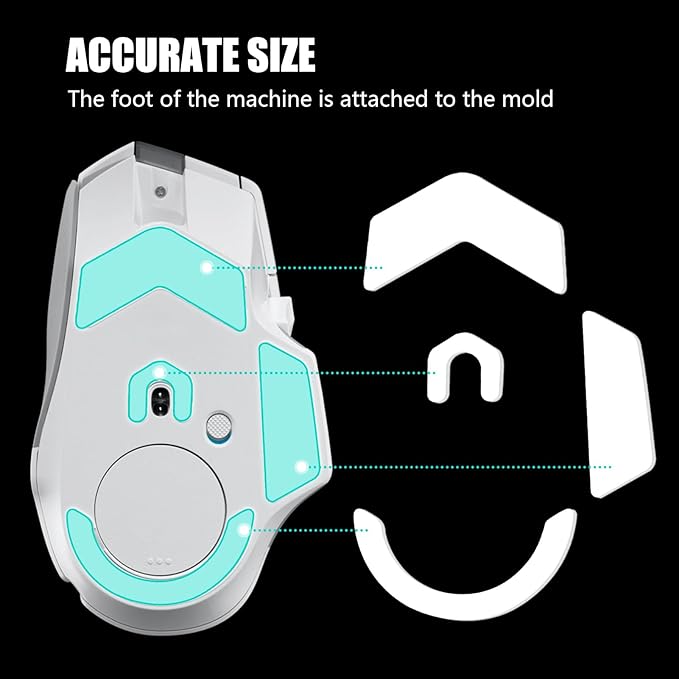 2 Pack G502 X Wired/Wireless Gaming Mouse Feet Sliding Stickers, Wear-Resistant Smooth Mice Glass Skates Pad Compatible with Logitech Mouse Feet Replacement (Glide Mice Skates, White PTFE)