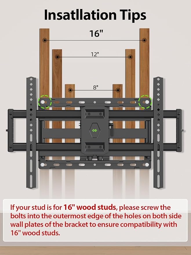 USX Mount Full Motion TV Wall Mount for 42-85 inch, TV Mount Swivel and Tilt,Wall Mount Bracket with Dual Articulating Arms Up to 132lbs, VESA 600x400mm, Max 16" Wood Studs, UL Listed XML019