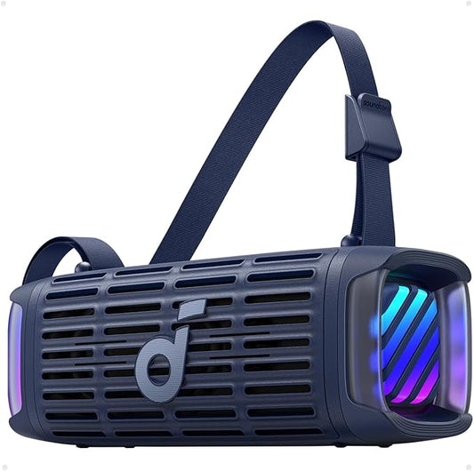 Soundcore Boom 3i by Anker, Rugged Outdoor Speakers, IP68 Waterproof, Floating Playback, Saltwater-Resistant, BassUp 2.0, 50W Portable Speaker, Bluetooth 5.3, 16H, TWS, Kayak/Fishing/Camping-Blue