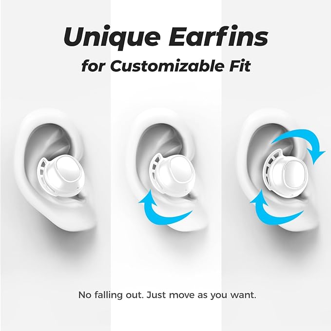 Tribit Wireless Earbuds, 110H Playtime Bluetooth 5.3 IPX8 Waterproof Call Noise Reduction Bluetooth Earbuds Headphones with Mic Earphone in-Ear Wireless Earphones, Flybuds 3 White