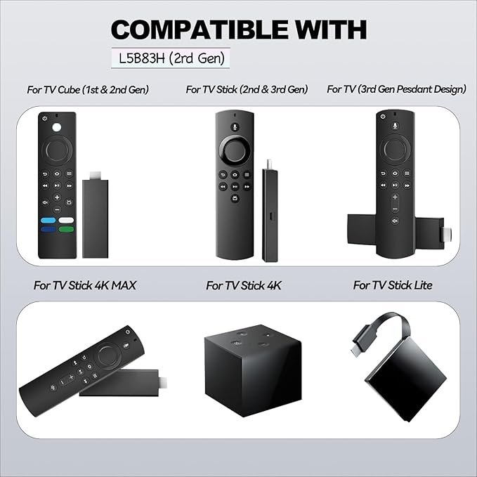 (Pack of 2) New Voice Replacement TV Remote Compatible with Stick 2rd Gen L5B83H, with Amazon Smart TVs Stick (2nd Gen,3rd Gen,Lite,4K)