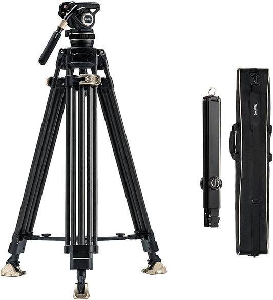 SmallRig AD-100 FreeBlazer Heavy-Duty Carbon Fiber Tripod System, 77" Video Tripod with One-Step Locking System, 360° Fluid Head and Dual-Mode Quick-Release Plate, Max Load 22 lbs for Camera -4953