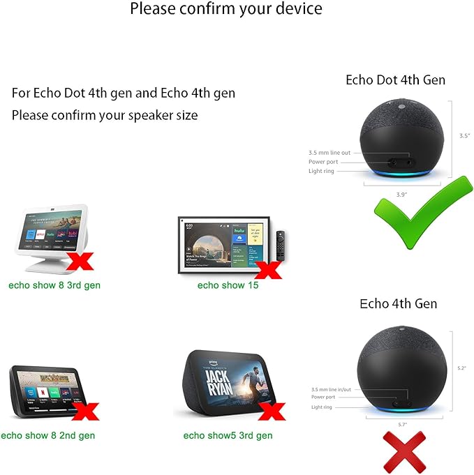 White Power Cord Replacement for Alexa Dot 3rd Gen, Dot 4th Gen, Dot 5th Gen 2022, Echo Pop 15W Power Adapter Charger