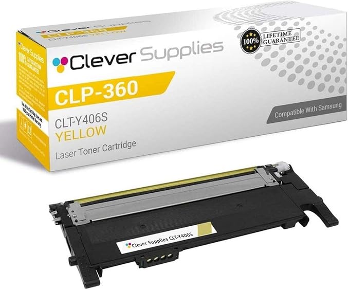 CS Replacement Toner Cartridge Compatible with Samsung CLP 360 CLT-Y406S Yellow CLX-3305FN 3306WN 3307W 3307FW SL-C410 C410W C460 C460FW Xpress C410 C410W C460 C460FW C416 C416FW