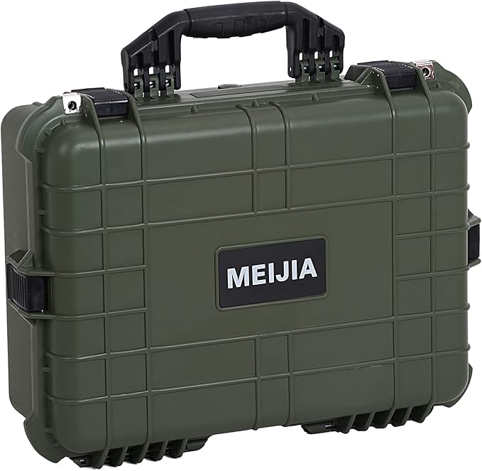 MEIJIA Portable Waterproof Protective Case,Hard Camera Case,Customized Fit Foam Inserted, Elegant Black,Fit for Camera, Equipments, Lens,Drones(Black)
