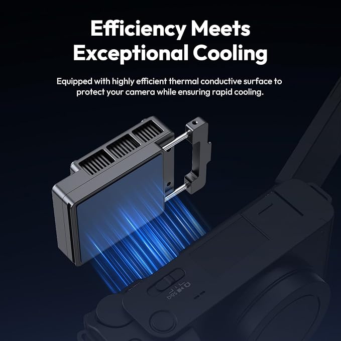 ULANZI CU01 Camera Cooler for DSLR & Mirrorless Cameras, Portable Cooling Fan with 3 Speeds for 4K Video Recording, Long Exposure Outdoor Photography, Hot Weather & Studio Use(No Battery,Cooler Only)