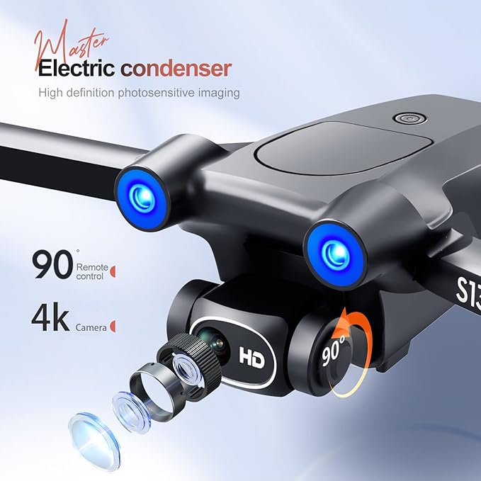 GPS Drone with Camera for adults Beginners 4K, Long Flight Time(40 minutes), 5G GPS FPV Quadcopter for with Optical Flow Positioning,Brushless Motors, No obstacle avoidance， GPS Return Home, Follow Me, Include 2 batteries