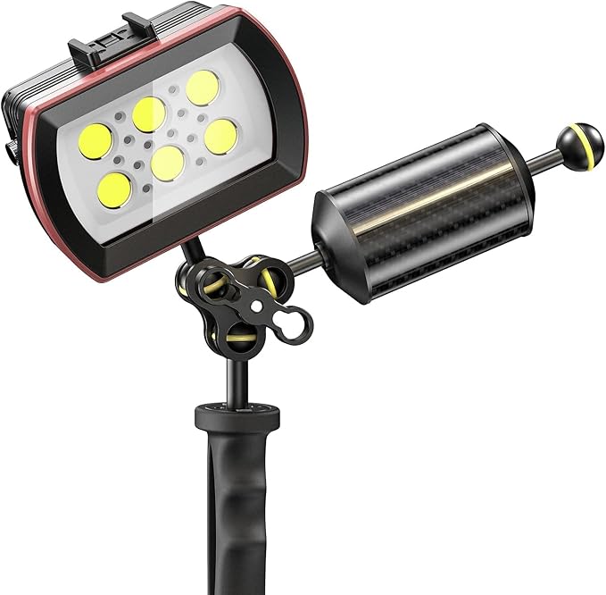 Sea frogs Carbon Fiber Float Arm D60mm, 7'', for Ultralight, Aquatic Arm, Buoyancy Provided 240g, Underwater Camera System Diving Tray Video Light/Strobe GA-5