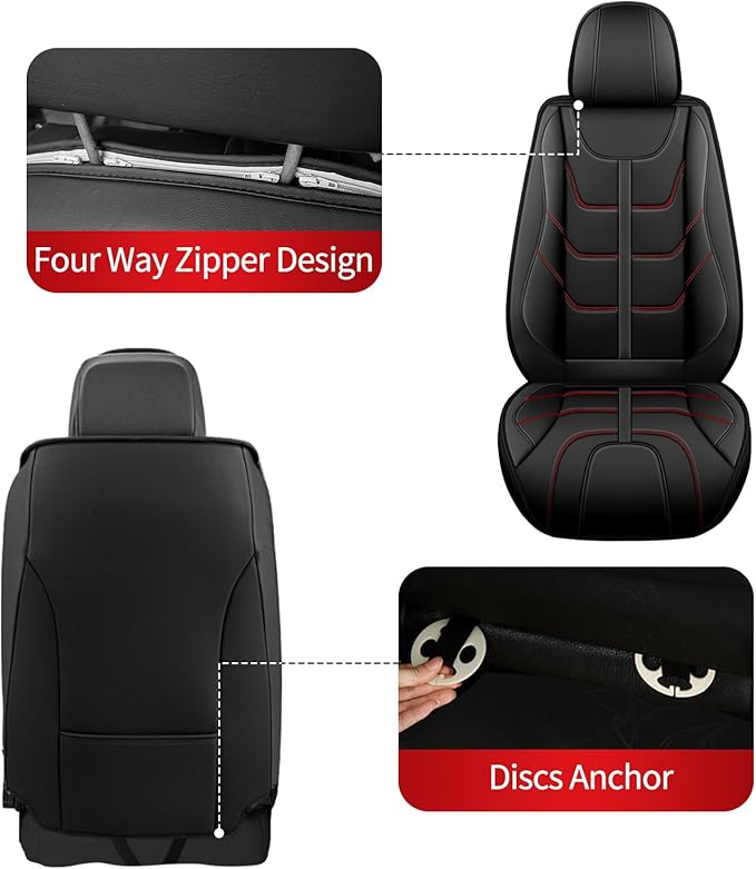 TTX LIGHTING Car Seat Covers Full Set Fit for Kia Sportage 2009-2026 Waterproof Leather 5 Seat Covers Automotive Seat Cushion Seat Protectors with Airbag Compatible (5 Seats, Redline)