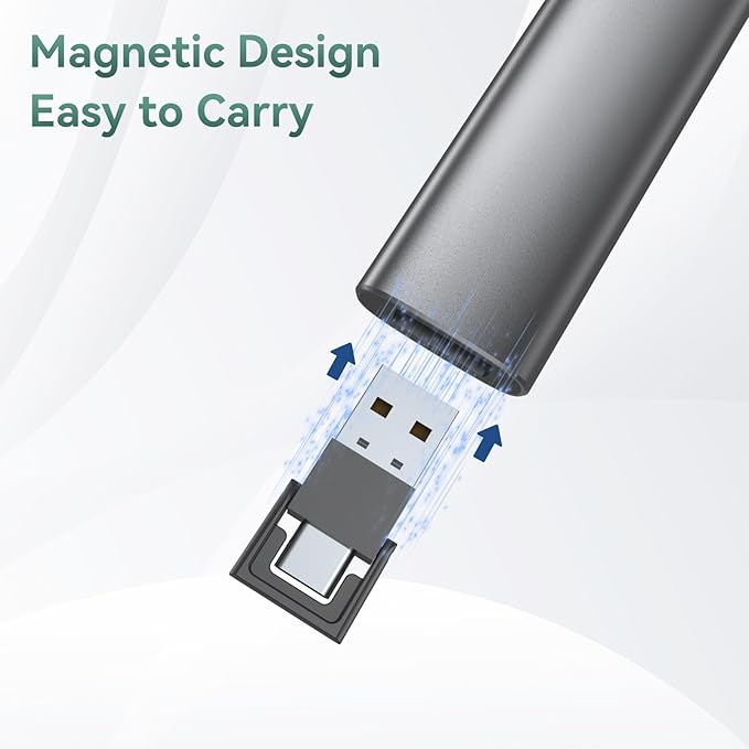 Wireless Presentation Clicker PowerPoint Remote: USB C A Presenter PPT Power Point Google Slide Advancer with Green Laser Pointer Smart Board Clicker for Computer Laptop Mac Projector Office Classroom