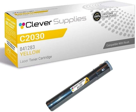 CS Replacement Toner Cartridge Compatible with Ricoh C2030 841283 Yellow Color Laser Aficio MP C2030 Aficio MP C2050 Aficio MP C2550 Yellow
