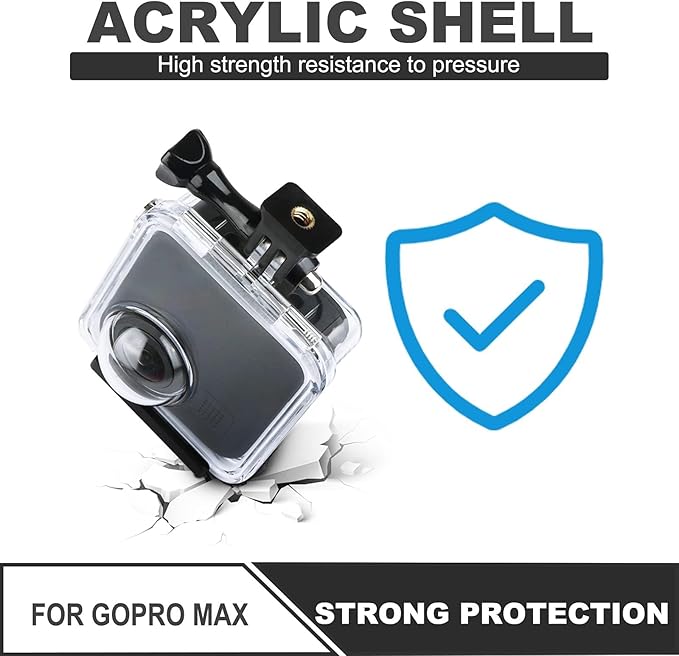 Waterproof Case for Gopro Max Action Camera, Underwater Diving Protective Housing 40M with Bracket Accessories
