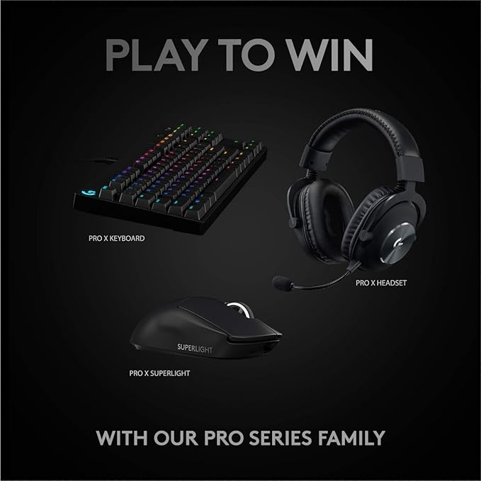 Logitech G PRO X SUPERLIGHT Wireless Gaming Mouse, Ultra-Lightweight, HERO 25K Sensor, 25,600 DPI, 5 Programmable Buttons, Long Battery Life, Compatible with PC / Mac - Black