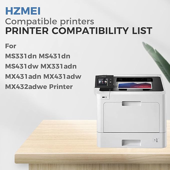 High Yield 55B1000 Toner Cartridge with New Chip Compatible for Lexmark MS431 MS331 Toner use for MS331dn MS431dn MS431dw MX331adn MX431adn MX431adw MX432adwe Printers