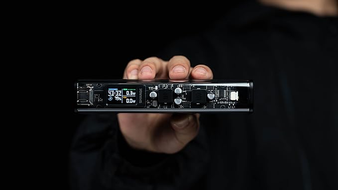 SHARGEEK 140 Power Bank, 140W Output 20000mAh Portable Charger with Screen Display, Transparent, USB C& USB A Port Laptop Power Bank for iPhone 17/16/15/14 Series MacBook Steam Deck