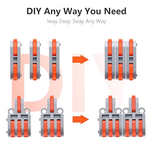32Pcs Lever Wire Connectors, DIY Mini Compact Splicing Assortment Quick Electrical Connector Kit for 24-12 AWG