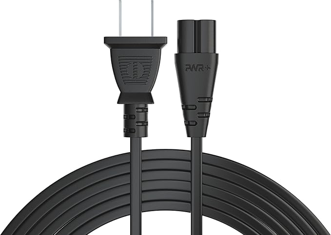 Tv Power Cord 12Ft Cable for Samsung LG TCL Sony: Apple Tv Insignia Sharp Toshiba JVC Hisense 4k 8k UHD Crystal Tizen Smart Roku Google Quantum Panasonic HDR LED QLED 2 Prong UL Listed