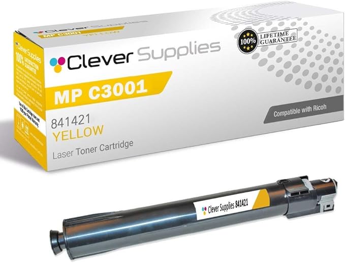CS Replacement Toner Cartridge Compatible with Ricoh MP C3001 841421 Yellow Lanier LD630C LD635C Savin C9130 C9135 Aficio MP C3001 MP C3501 Toner Cartridge Yellow