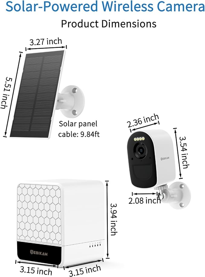 2K/4MP Solar Security Cameras Wireless Outdoor, 4 Battery Cameras with 4 Solar Panels, 5GHz & 2.4GHz WiFi, Spotlight Color Night Vision, PIR Motion Sensor, APP Remote Access for Home Security