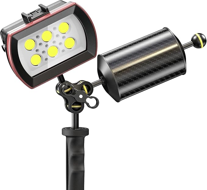 Sea frogs Carbon Fiber Float Arm D80mm, 8'', for Ultralight, Aquatic Arm, Buoyancy Provided 600g, Underwater Camera System Diving Tray Video Light/Strobe GA-10