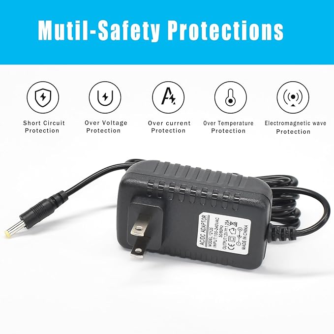 15W Power Cord Replacement for Alexa Dot 3rd Gen/4th Gen/5th Gen/Kids Edition/TV Cube/Show 5/ Echo Pop/C78mp8/GP92NB Charger, Adapter Charger Power Cord, 6.5Ft Black