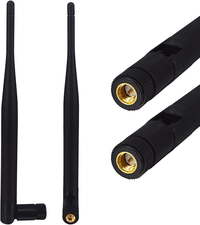 WiFi 6 / 5G Router Antennas, Dual Band 5GHz 8dBi High-Gain MIMO SMA Male (Inner pin) Omni Antennas (2-Pack) for Routers, Gateways, WiFi Cards, Security Cameras, Kaunosta