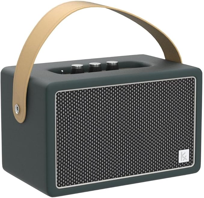 Vintage Bluetooth Speaker, KONEX 40W Leather Portable Wireless Speaker, Bluetooth 4.2 Heavy Bass Music Player, 20H Long Playtime, Outdoor Speaker for Home, Office, Party, Gift for Friend