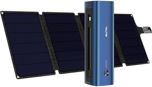Autel Power Bank with 36W Solar Panel, 15,000mAh Portable Charger, Fast Charging LiFePO4 Battery Kit for Outdoor Camping, Hiking, Fishing, and Traveling (Elegant Gift Box)