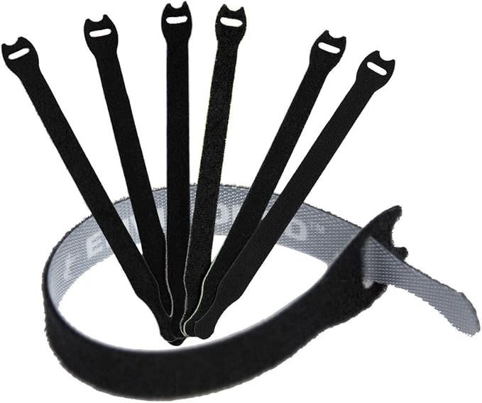 Reusable Cable Ties 1/2" x 8" for Cable Management and Organizing Cords - 30 Pack Bundled with 2 Bonus Cinch Straps (Black)