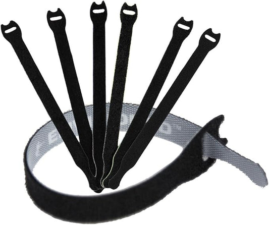 Reusable Cable Ties 1/2" x 4" for Cable Management and Organizing Cords - 30 Pack (Black)