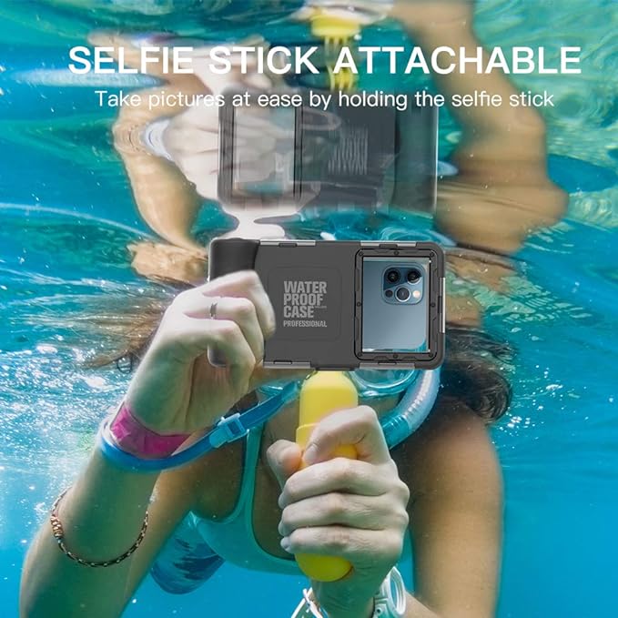 Waterproof Underwater Snorkeling Diving Phone Case for iPhone 16/15/14/13/12/11 Pro Max Mini and Galaxy S25/S24/S23/S22/S21 Ultra Plus Professional [15m/50ft] Photo Video Cover Cover (SG Blue)
