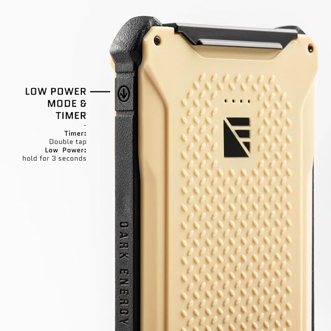 Dark Energy Poseidon Pro Indestructible Portable Charger | USB-A and USB-C Connectors, Ultra-Durable Armorflex, Long Lasting Battery, 10,000 mAh | Signature Series Plugs, Desert Tan