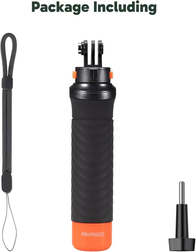 AKASO Waterproof Floating Hand Grip Action Camera Accessories for Gopro Hero 13/12/11/10/ 9/Max/DJI Osmo Action EK7000/Brave 4/Brave 7 LE/Brave 7 Action Camera Handle Mountfor Water Sports