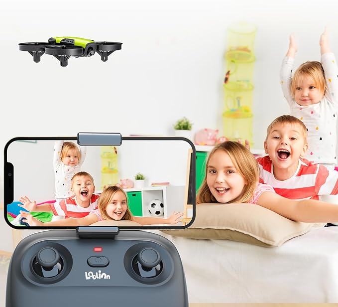 Loolinn | Drones for Kids Gift with Camera - Mini Drone with 90° Adjustable Camera, Safe for Kids, Photos and Videos, Includes three batteries (Gift for Kids)