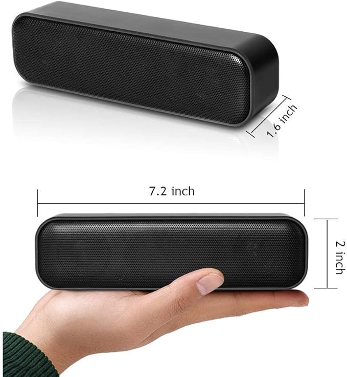 USB Computer Speaker for Desktop, USB Powered, Plug and Play, Soundbar Portable Mini PC Speaker for Desktop Computer and Windows PCs(Black)