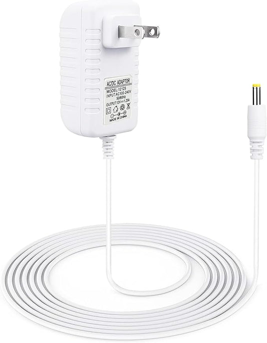 White 15W Power Adapter Compatible with Echo Dot 3rd/4th/5th Gen Echo Po Echo Show 5 (1st & 2nd Gen) Kids Edition Smart Speaker Charger, 6.6FT Cord, DC Plug Replacement