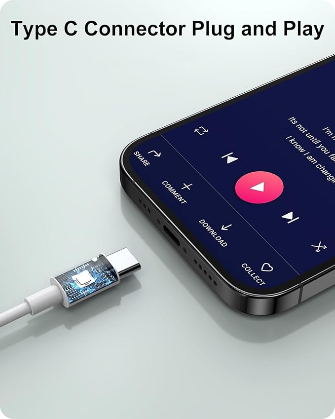 2 Pack USB C Headphones Earbuds for Apple iPhone 16/15/iPad Pro,Wired Earphones in-Ear Headset for Samsung Galaxy,Pixel 7/6/6a/5/4 (White)