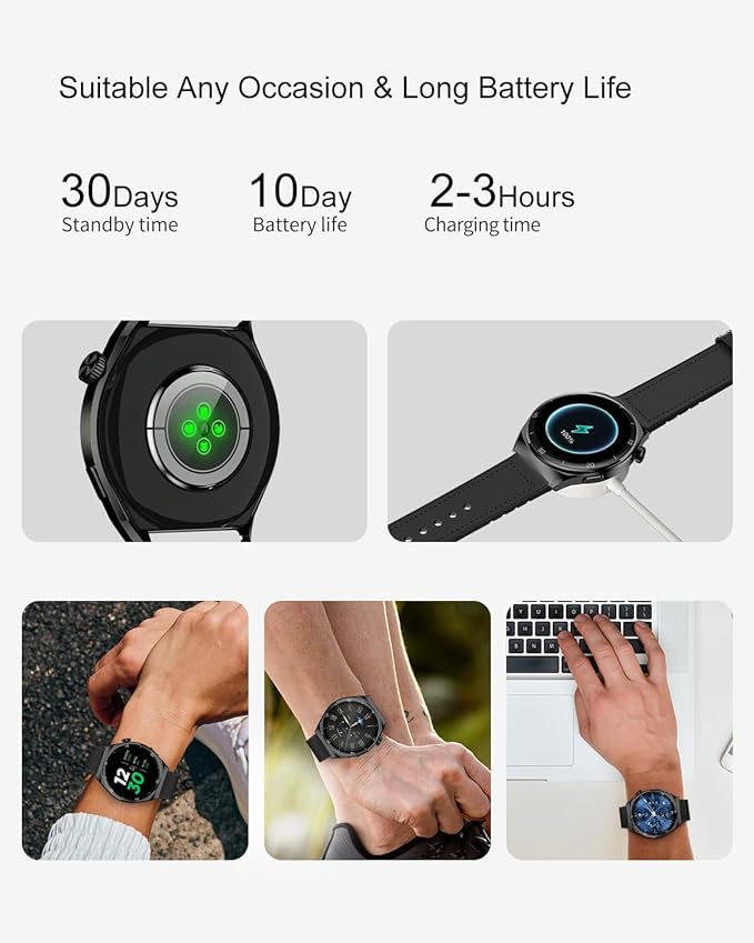 AMOLED Smart Watches for Men Women Fitness Tracker Watch Smartwatch for Android Phones/iPhone Compatible 1.43" HD Mens Watch with SOS ChatGpt AI Voice Heart Rate Sleep Female Cycle IP68 Waterproof