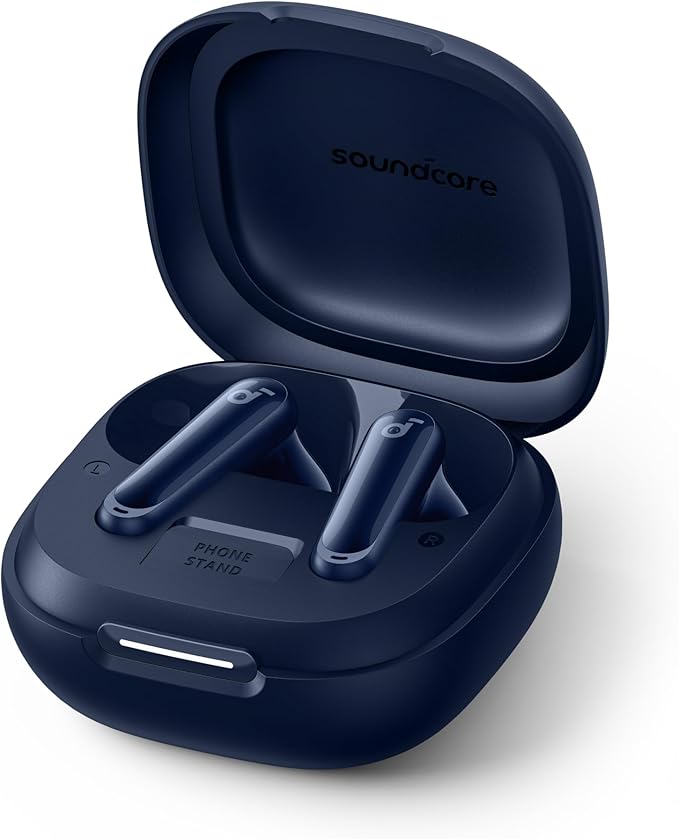 Soundcore P40i by Anker, Noise Cancelling Wireless Earbuds, Adaptive Noise Cancelling to Environments, Heavy Bass, 60H Playtime, 2-in-1 Case and Phone Stand, IPX5, Wireless Charging, Bluetooth 5.3