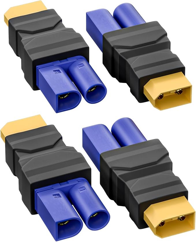 Goupchn XT60 Male to EC5 Male Connector Adapter Wireless Converter 4PCS for RC FPV Drone Car Lipo Battery Charger ESC
