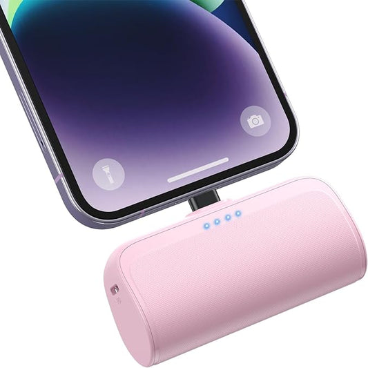 Mini Portable Charger Power Bank for iPhone,5200mAh Portable Phone Charger, Ultra-Compact PD Fast Charging Battery Pack Compatible with iPhone 14/14 Plus/Pro Max/13/12/12 Mini/11/XS/XR/X/8/7/6/6s