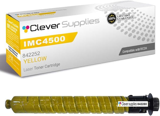 Clever Supplies CS Replacement Compatible with Ricoh IM C4500 Toner Cartridge 842280 to use with IM C6000 (Yellow, 1-Pack)